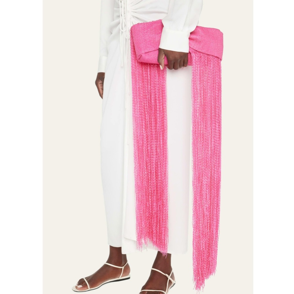 *SOLD* NWT Cult Gaia Banu Mini Fringe Clutch Qajar Rose - Picture 4 of 16